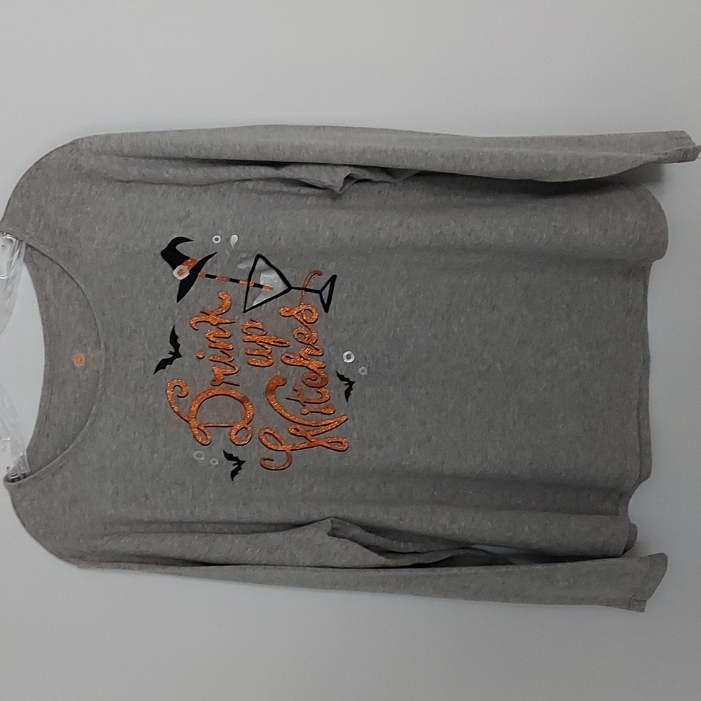 Sz 3X Novelty Halloween Pullover Shirt Long Sleeve cotton/poly